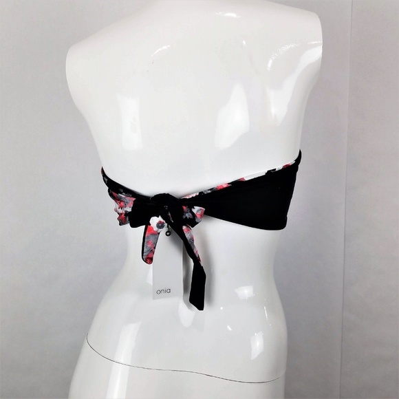 Onia Black Small Floral Allegra Bandeau Bikini Top - Picture 3 of 6